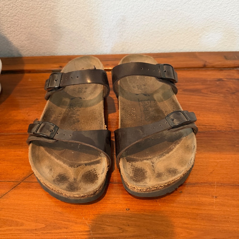 Birki's by Birkenstock Womens 36 Salina Brown Leather Slide Sandals Granola Girl